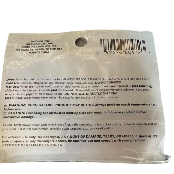 B PURE Hot & Cold Reusable Eye Pads, Black & Pink Floral Design, Eye Mask - Picture 3 of 5